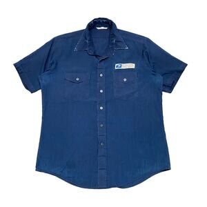 Vintage USPS Mailman Uniform Button Up Shirt Men's XL